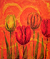 Tulpenwuchs, Acryl auf Leinwand